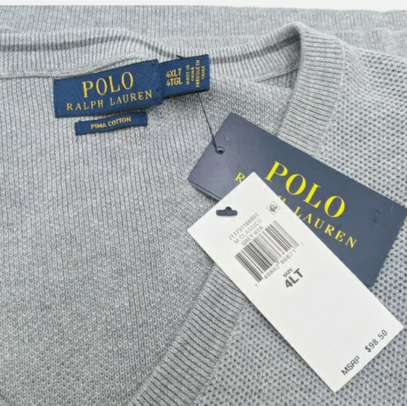 Polo Ralph Lauren Pima Cotton Vneck Sweater Vest - Picture 4 of 9